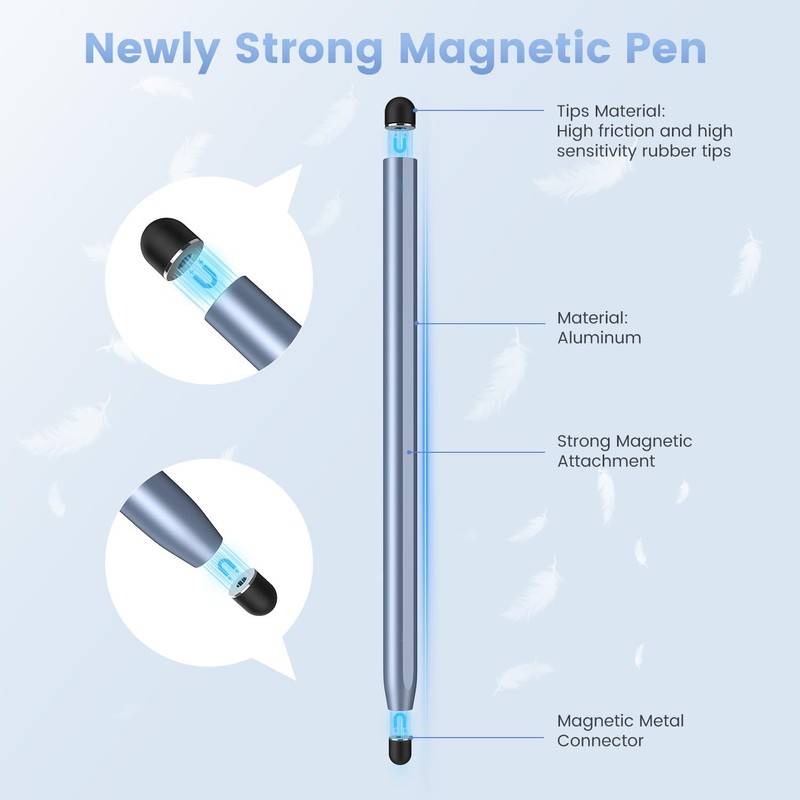 Stylus Pen for Touchscreen, 2-in-1 Universal Stylus, Magnet Stylus Pen