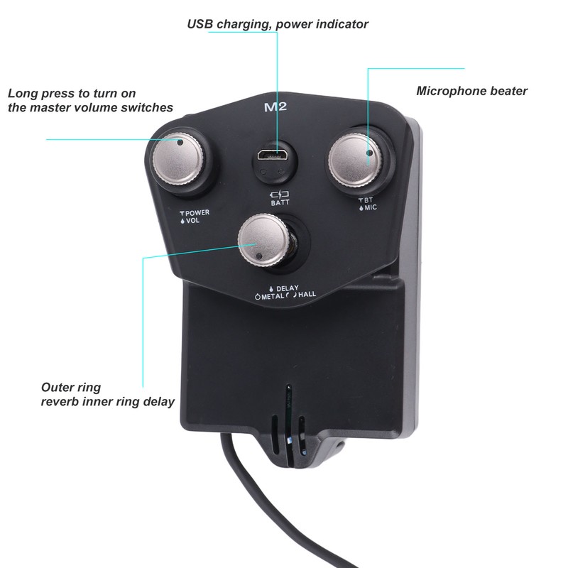 Acoustic Guitar Shock Pickup Digital Tuner Pickup with Bluetooth Reverb