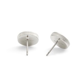 COACH Women's Signature Mother of Pearl Coin Stud Earrings, One Size, Brass Titanium, No Gemstone