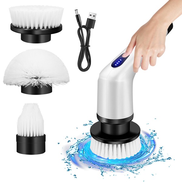 3-in-1 Kitchen Cleaning Brush for Household with 3 Replacement Heads,