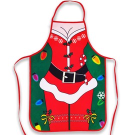Pohotobooth Props Ltd Novelty Christmas Festival Decoration Apron (Busty Mrs Claus Figure Christmas Novelty Christmas Apron)