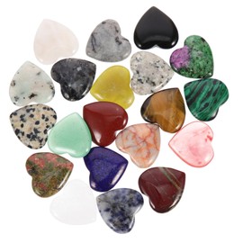 Mobestech 20Pcs Aquarium Decorations Heart Shaped Crystal Stones for Fish Tank Landscaping Fresh and Chic Decorative Ornaments for Beautiful Environment