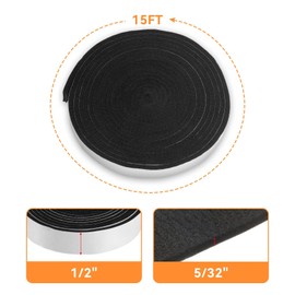 onlyfire Hi Temp BBQ Smoker Gasket with Adhesive for BBQ Smoker, Self Stick, 15FT