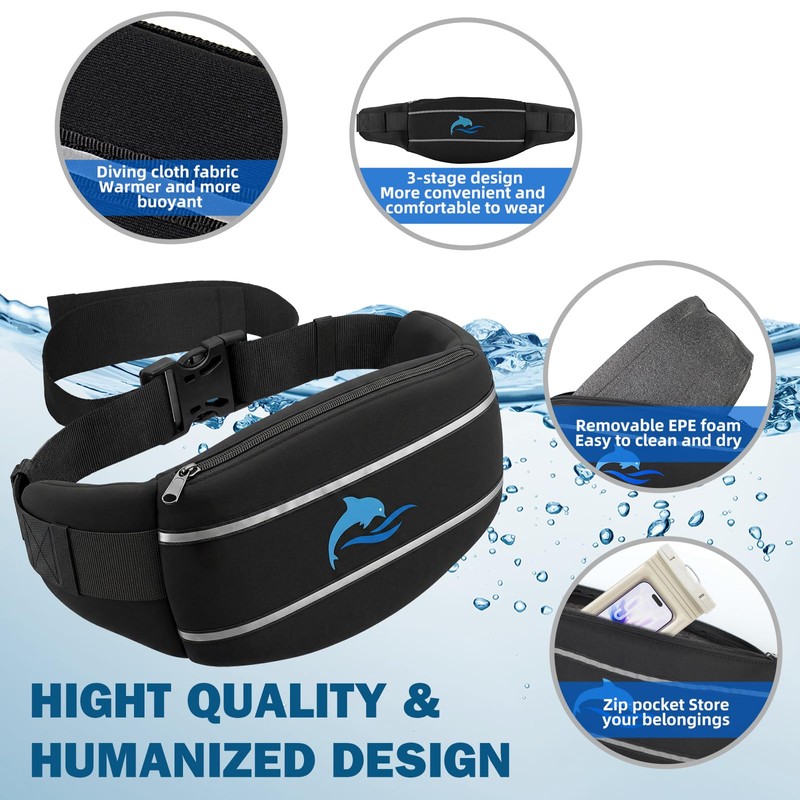 YOTAN Swim Belt for Adults, Flotation Belt with Reflective Strips,