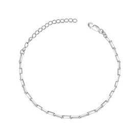 LeCalla 925 Sterling Silver Long Link Cable Chain Anklets for Women Teen, Basic Chain Link Anklets Beach Anklets, Summer Jewelry, 9 Inch Anklet