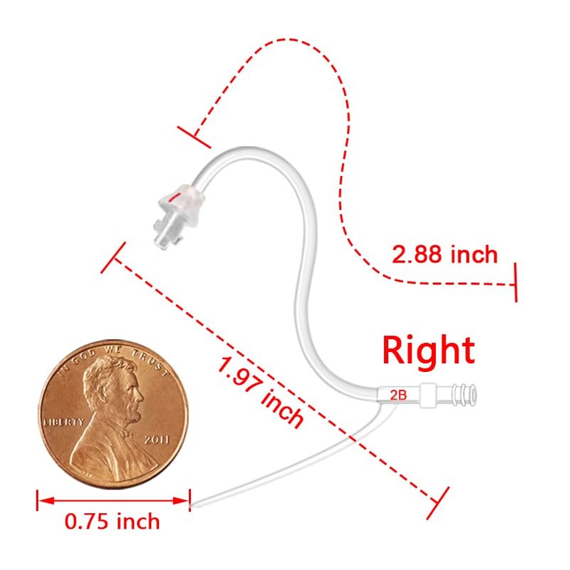 Banglijian Hearing Amplifier Replacement Slim Sound Tubes for BLJ-707 (Red-Right