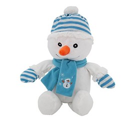Bonhomme de neige Bleu 42 cm, supersüss Père Noël avec Pompon bonnet et écharpe, ours en peluche Teddy Ours Toys Sweety