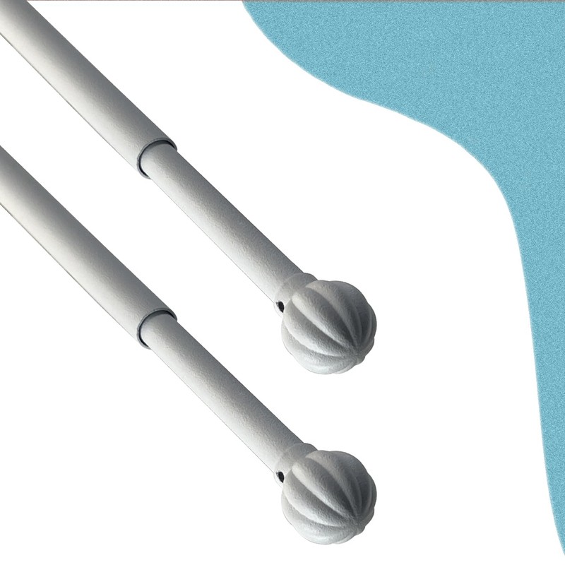 ARNORX French Door Curtain Rods with Pumpkin Finial- 2 Pack,