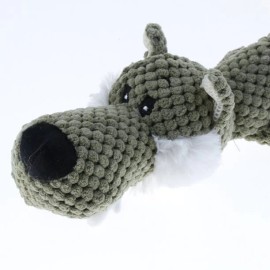 Pawfectpals Interactive Fun and Squeaky Stuffed Plushy Dog Toy (Wolf)