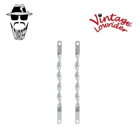 Vintage Lowrider 14" LONG VINTAGE LOWRIDER TWISTED STEEL SPRING FORK BARS IN CHROME FOR 12" BIKE