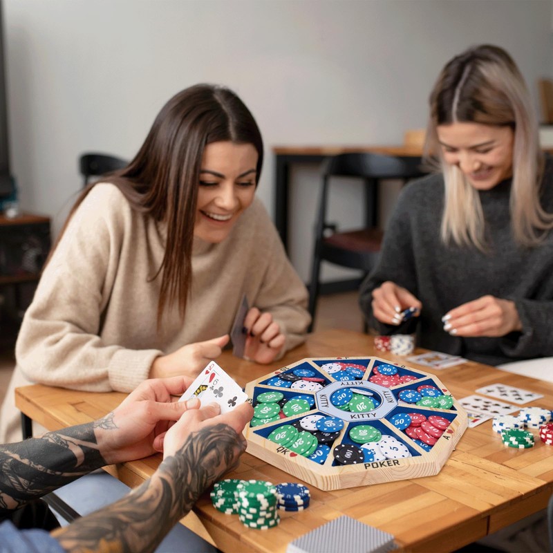 Wooden Michigan Rummy Board Game,13 * 13 inches,Tripoley Game,Deluxe Set,