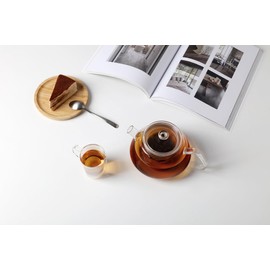 Viva Nicola All Borosilicate Glass Teapot, Lid, with Removable Infuser for Loose Leaf Tea - No Metal Or Plastic for The Perfect Brew, 25oz /.75 L Tea Maker, Stove Top Safe, No Drip Spout