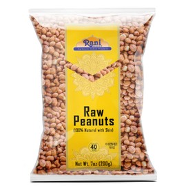 Rani Peanuts, Raw Whole With Skin (uncooked, unsalted) 7oz (200g) ~ All Natural | Vegan | Kosher | Gluten Friendly | Fresh Product of USA ~ Spanish Grade Groundnut/Red-skin