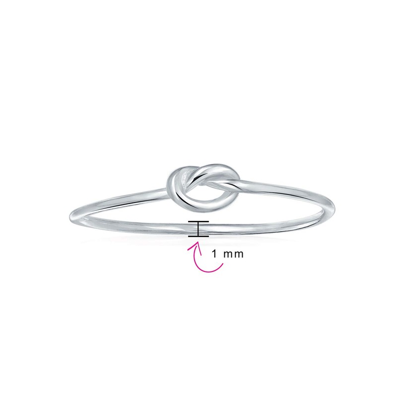 Modern Dainty Delicate Stackable Thin Band Love Knot 925 Sterling