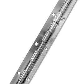 304 Stainless Steel Heavy Duty Continuous Piano Hinges, 2 Pack, 1-1/5" x 24", 0.06" Polished Finish