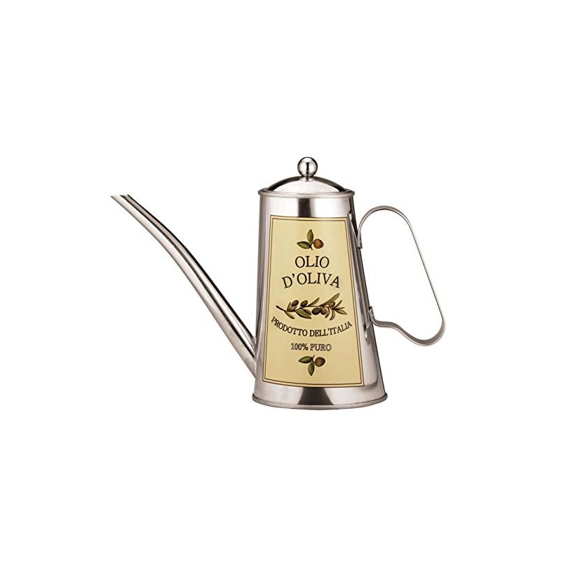 Avanti Veneto Decorative Round Oil Can, 500 ml Capacity, Silver