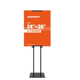 RKERSEIK Heavy Duty Adjustable poster Stand - 78" Double-Sided Banner Display with Metal Base, Double-Pole Pedestal floor sign holder for Foam Boards (Double-Pole)