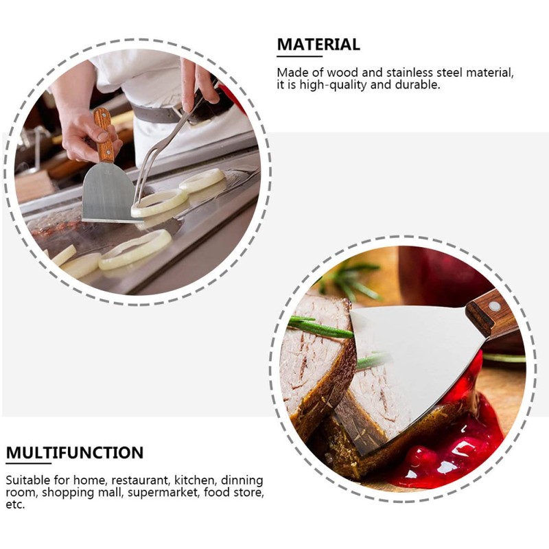 Mobestech 3pcs Stainless Steel Grill Turner Ergonomic Non Slip Handle