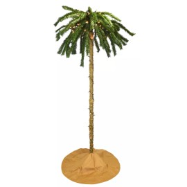 Tree Buddees 7 Foot Palm Christmas Tree Sand Colored Skirt Pre-lit 100 White LED