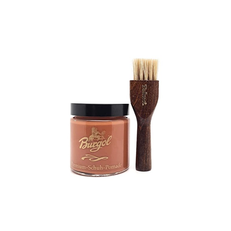 Burgol Premium Shoe Pomade 100 ml with Long Pot Brush