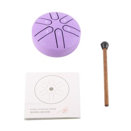 Handpan Drum Professional Mini 6 Note Worry Free Tongue Drum Percussion Instrument with Drumstick Purple