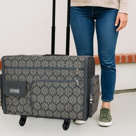 Everything Mary XL Roller Flat Top Craft Organizer Sewing Machine Case - Durable, Spacious Tote for Sewing, Scrapbooking & Craft Supplies, Portable & Easy to Transport