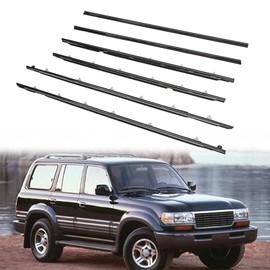 6 Pcs Car Outer Door Window Weatherstrip Moulding Trim Compatible with Toyota Lexus Vehicle 1991-1997 Land Cruiser LX450, Replace#7571060021 7572060021 7573060020 7574060020 7566060020 7567060020