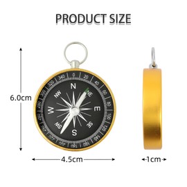 Compass Navigation with Keychain, Portable Hiking Compass Adjustable Declination Orienteering Compass Aluminum Alloy Scout Compass for Navigation, Expedition Map Reading, Orienteering and Survival