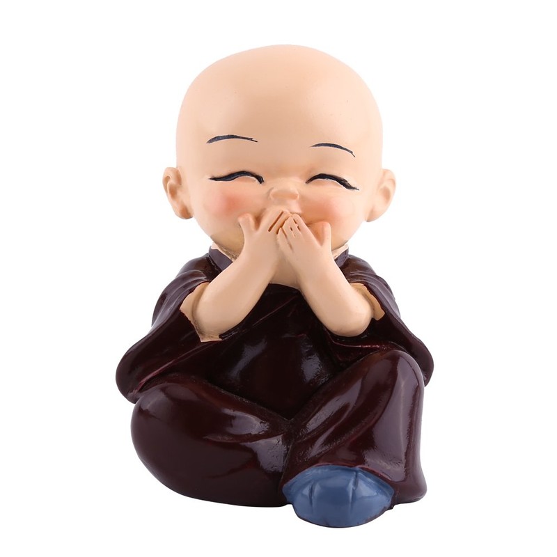Hztyyier 4 Pieces Monk Figure, Charming Resin Figure with Kungfu