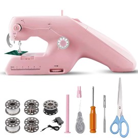 Hand Sewing Machine, Mini Sewing Machine, Portable Hand Sewing Machine, with Sewing Accessories for Beginners, Quick Sewing Electric Sewing Machine, DIY Sewing Machines for Clothes, Stuffed Animals