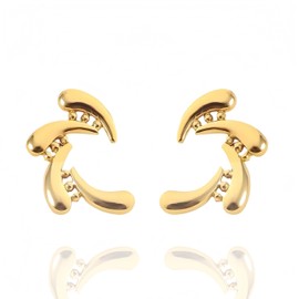 Golden teardrop geometric earrings, light luxury, versatile daily earrings, women's anti-allergy earrings and jewelry