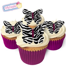 Edible Butterflies: 24 Zebra Design/Edible Wafer Butterflies: 24 Zebra Designs