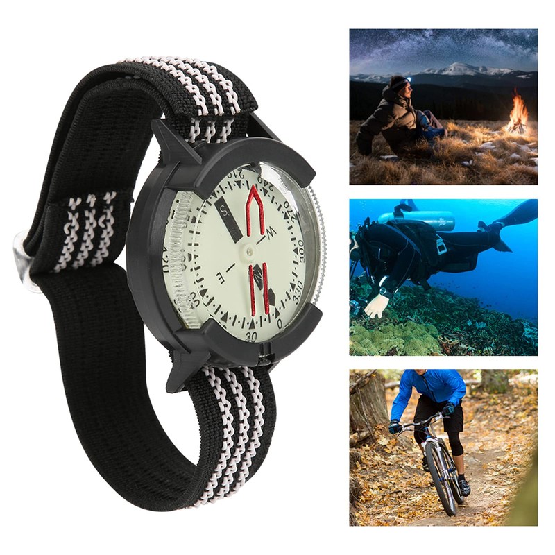 Compass Watch Diving Bracelet Compass Portable Waterproof Pressure Resistant Adjustable