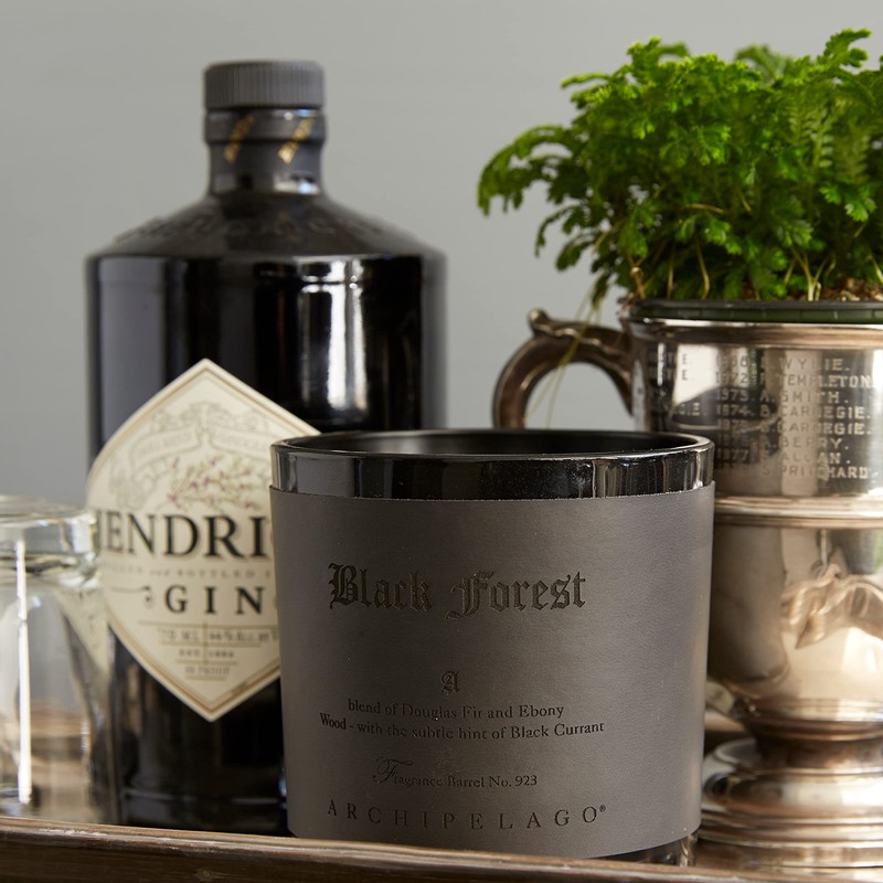 Archipelago Botanicals Black Forest Letter Press Candle, Dark Ebony Wood,