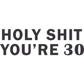 PartyForever HOLY YOU'RE 30 Black Glitter Banner 30th Birthday Party Decorations Banner Sign and Supplies