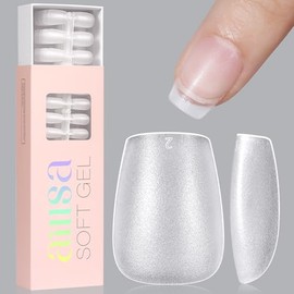 AILLSA Uñas Postizas Extra Cortas Estilo Ataúd, 450 Unidades, en Gel, Cobertura Total, Acabado Mate, Prelimadas, Suaves, A Presión, 15 Tamaños, Uñas P