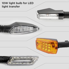 Evermotor Universal E-MARK E-Approved Motorcycle Look and Beautiful Bright LED Running Light Sequential Running Effect Indicator Waterproof Pack of 2 Quad Scooter Chopper Cruiser ATV Moped, m