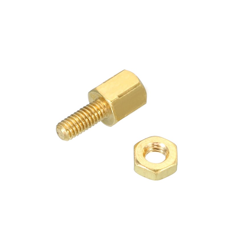 PATIKIL 5mm+6mm M2.5 Standoff Screws, 40 Pack Brass Hex PCB