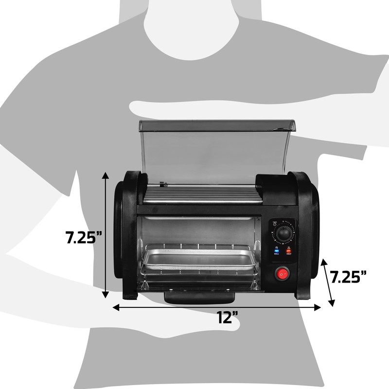 Elite Gourmet EHD-051BX Hot Dog Toaster Oven, 30-Min Timer, Stainless