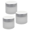 Kosmetex 3 Matte Glass Jars 100 ml with Silver Lid
