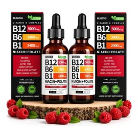 Nusava - 2x Nusava Vitamina B12,b6 Y B1 Gotas Líquidas 60ml Sin Sabor - 60ml - Top Quality