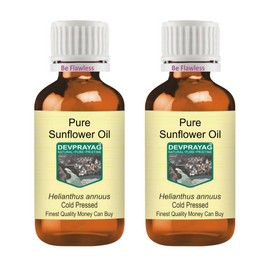 Devprayag Pure Sunflower Oil (Helianthus annuus) Natural Therapeutic Grade Cold Pressed (Pack of two) 100ml X 2 (6.76 oz)