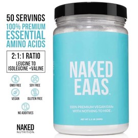 NAKED EAAs Amino Acids Powder - 50 Servings - Vegan Unflavored Essential Amino Acids 500 Grams - Instantized All Natural EAAs Powder Supplement
