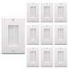 VCE Brush Wall Plate, Cable Pass Through Insert for Wires, Single Gang Cable Access Strap, Wall Socket for HDTV, HDMI, Home Theater Systems (10 Pack, White)