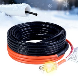 HEATIT Sewage Pipe Heating Cable for Buried Pipes, Wastewater Systems, Sump Pumps, Roof De-Icing, 120V Self-Regulating, Fluoropolymer Corrosion-Proof, Freeze Protection,JHSF1-CT,100FT