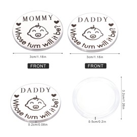 Funny New Parent Decision Coin, New Parents Gift for Couples New Mom and Dad Gifts First Time Fun Baby Pocket Hug Token Double-Sided Flip Coin for Women Men Decision Making Pregnancy (1pc)