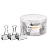kwmobile 24 x Foldback Clips Set – 24 x 41 mm – Binder Clip Office Document Clips – Metal Mouth Clip Clamps in Silver