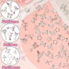 100Pcs Silver Nail Gems Charms, Dangle Star Heart Butterfly Nail