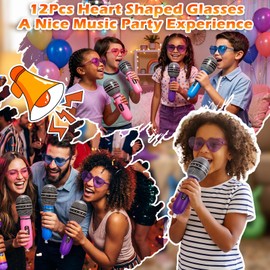 Pop Party Favors 36PCS Inflatable Instruments Rock Star Includes Inflatable Microphones Guitars and Heart Sunglasses, Music Theme Party Favors 80s 90s Cosplay Stage Decoration (Microphones (25PCS))