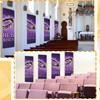 Hosuly 4 Pcs Easter Church Banners with Scripture Purple Easter